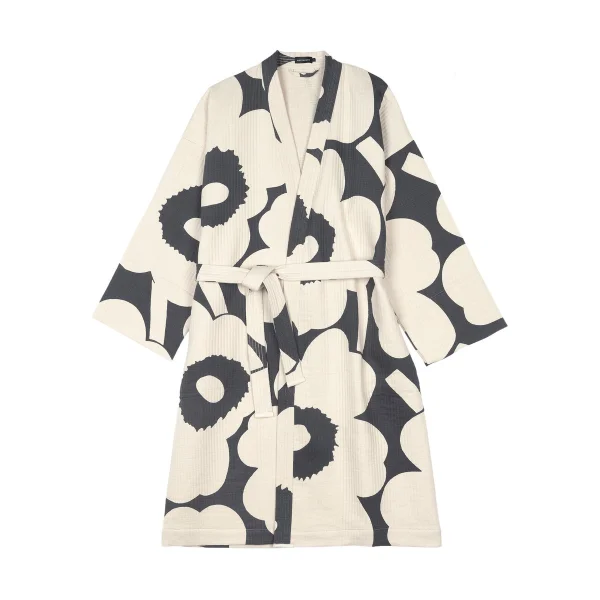 Marimekko Peignoir Unikko Charcoal-off white, L