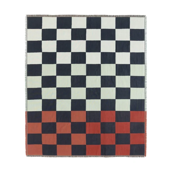 Marimekko Plaid Kukko ja Kana 130x170 cm Off white- dark blue-Orange red