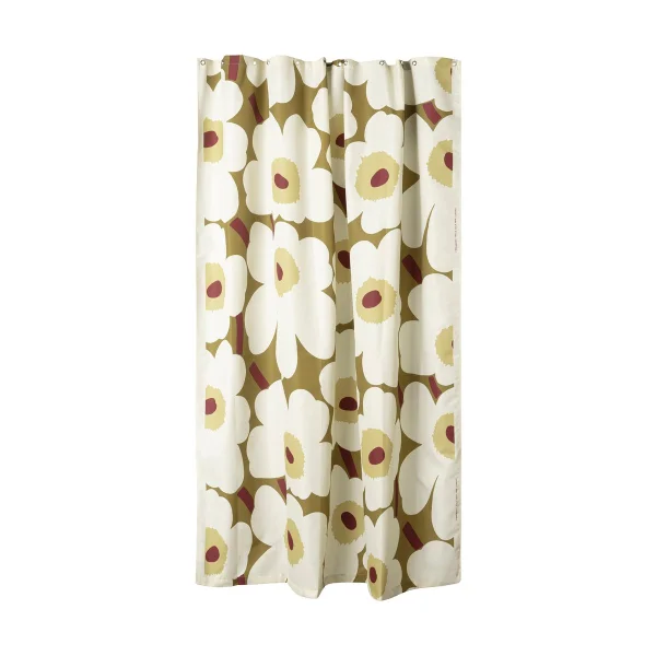 Marimekko Rideau de douche Unikko Green umber-cream