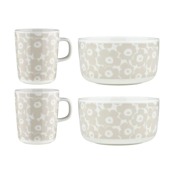Marimekko Service petit-déjeuner Pikkuinen Unikko 4 pièces White-straw