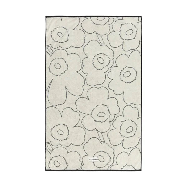 Marimekko Serviette de bain Piirto Unikko 100x160 cm Ivory-black