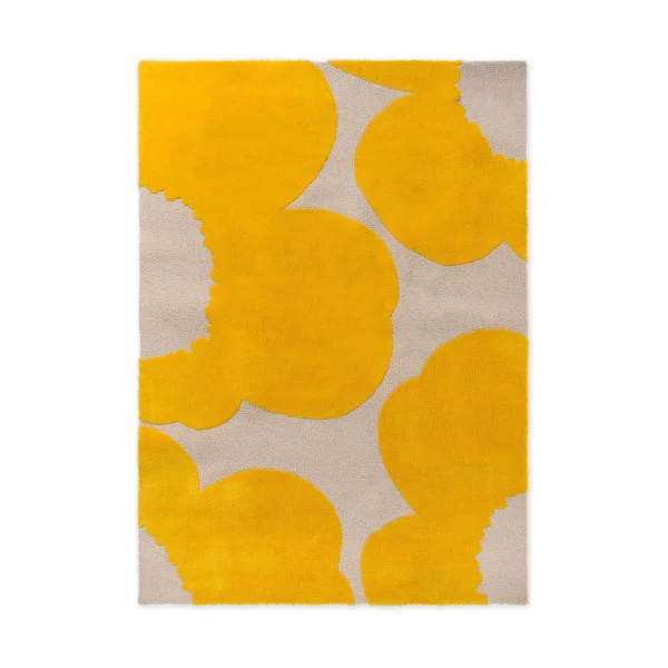 Marimekko Tapis en laine Iso Unikko Yellow, 140x200 cm