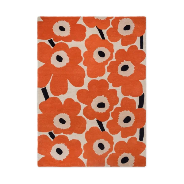 Marimekko Tapis en laine Unikko Orange Red, 140x200 cm