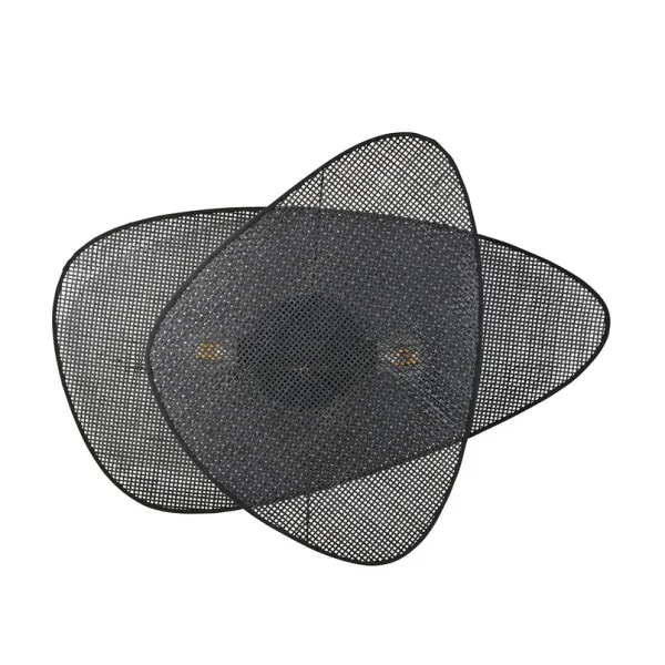 MARKET SET - Applique murale Screen, hauteur 77 cm, noir, rotin