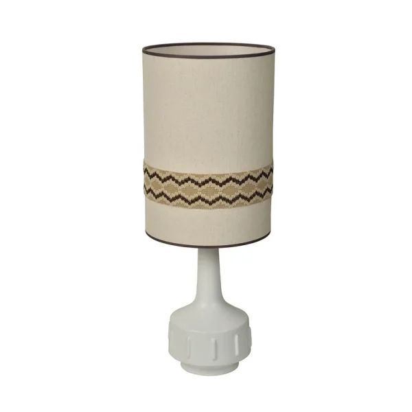MARKET SET - lampe de table Jimmy blanche/beige bordure hauteur 83 cm
