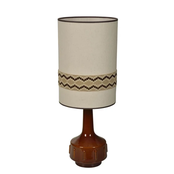 MARKET SET - lampe de table Jimmy marron/beige bordure hauteur 83 cm