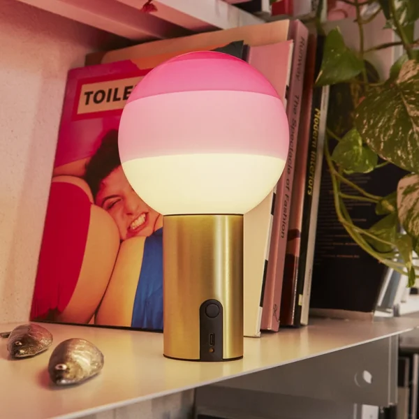 MARSET - Lampe à poser Dipping Light Portable Rose/Laiton brossé