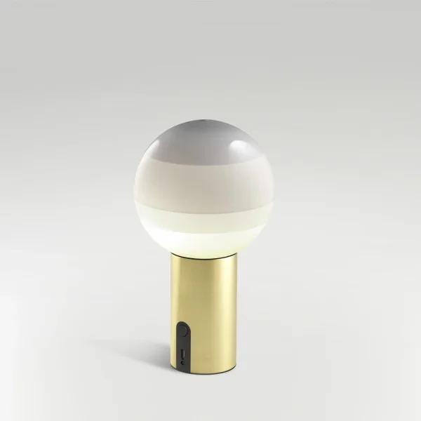 MARSET - Lampe à poser rechargeable Dipping Light, blanc/laiton, à intensité variable -