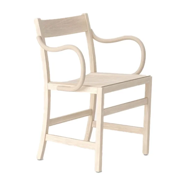 Massproductions Fauteuil Waiter XL Hêtre huilé blanc