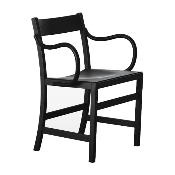 Massproductions Fauteuil Waiter XL Hêtre teinté noir