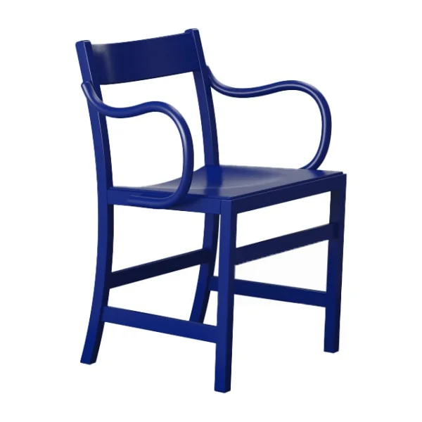 Massproductions Fauteuil Waiter XL Hêtre verni bleu