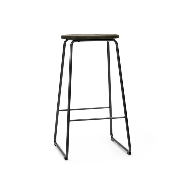 Mater Tabouret de bar Earth coffee, h. 69, structure en acier noir