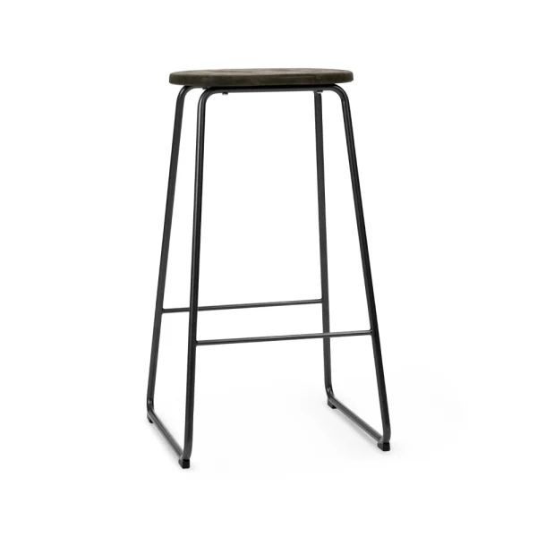 Mater Tabouret de bar Earth coffee, h. 74, structure en acier noir