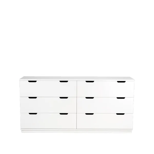 Mavis Commode Aoko double 6 tiroirs Laqué blanc