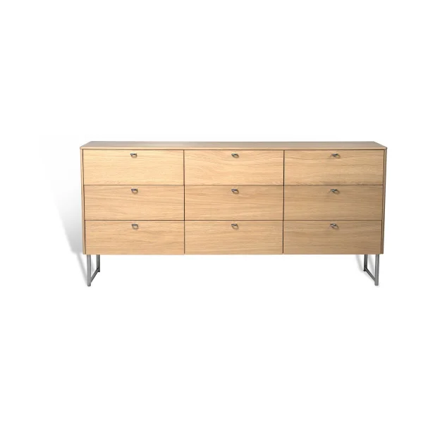 Mavis Commode Deus 9 tiroirs Chêne laqué mat pigment blanc