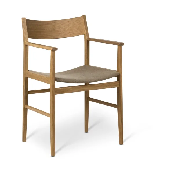 Mavis Fauteuil Siza Chêne blanchi pigmenté – assise en lin