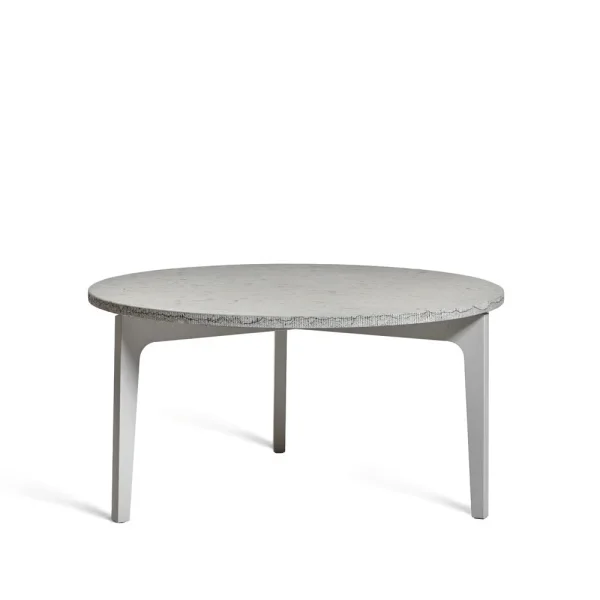 Mavis Höllviken table basse Ø80 cm Calcaire, piètement gris clair