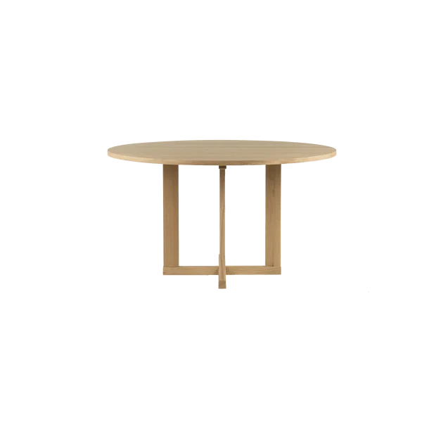Mavis Table à manger Arv Ø130 cm Chêne blanchi pigmenté, finition mate laquée