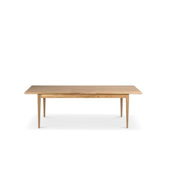 Mavis Table à manger Höllviken Chêne blanchi mat laqué, 1 rallonge, chêne Ø50 cm