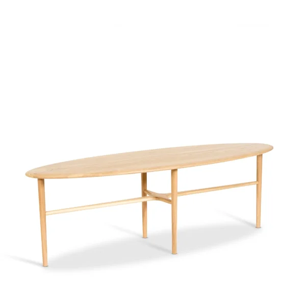 Mavis Table basse Crest ovale Chêne blanchi pigmenté, vernis clair, ovale