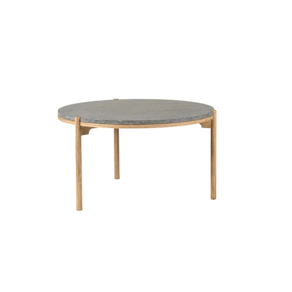 Mavis Table basse Dondo chêne blanchi Ø80 cm Calcaire poli