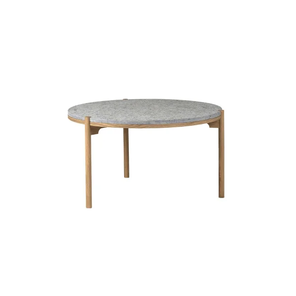 Mavis Table basse Dondo chêne blanchi Ø80 cm Calcaire raboté