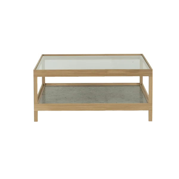 Mavis Table basse Ima 90x90 cm Chêne blanchi pigmenté mat laqué – plateau en calcaire