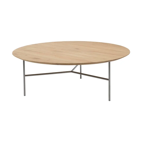 Mavis Table basse Tribeca Chêne laqué, chromé satiné, Ø110 cm