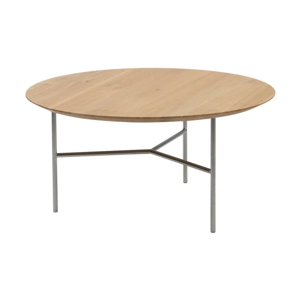 Mavis Table basse Tribeca Chêne laqué, chromé satiné, Ø80 cm