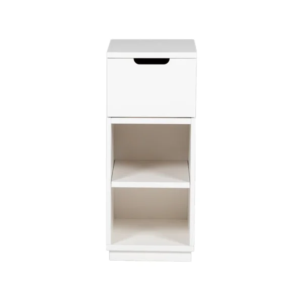 Mavis Table de chevet Aoko 72 cm 1 tiroir Blanc laqué