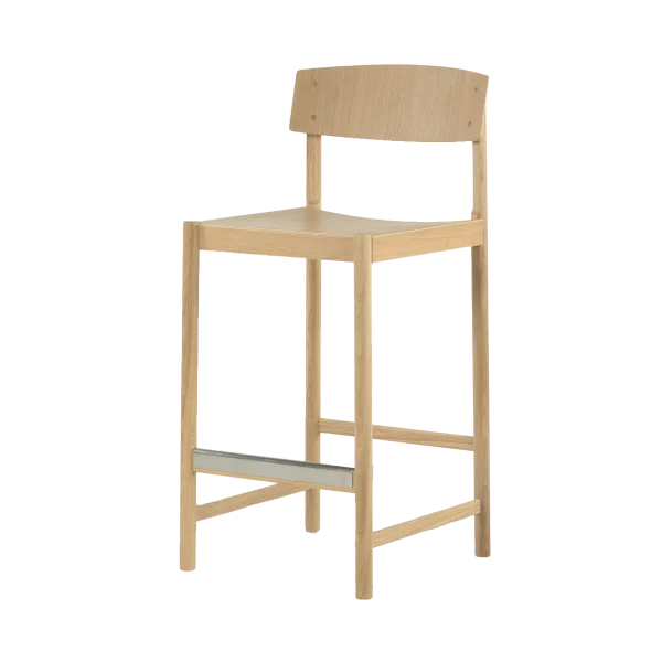 Mavis Tabouret de bar Rod 65 cm Chêne blanchi pigmenté, finition mate laquée