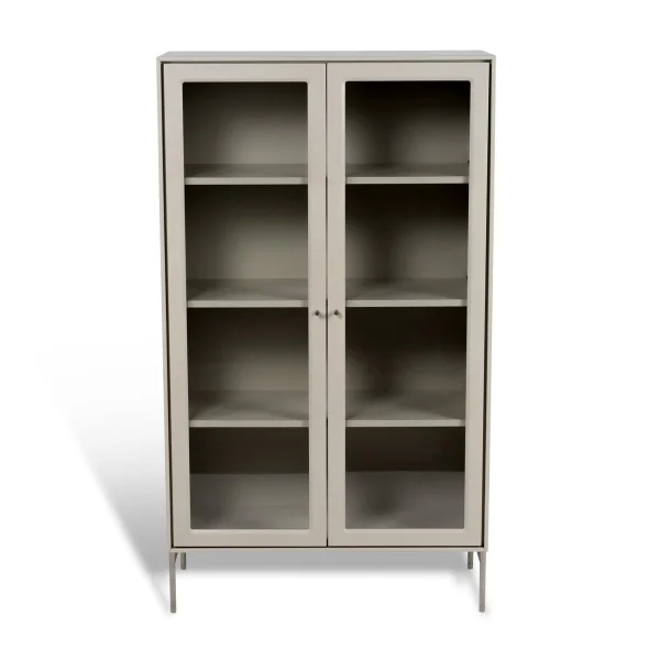 Mavis Vitrine Volt 130 cm beige Détails en acier inoxydable
