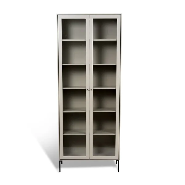 Mavis Vitrine Volt 190 cm beige Détails en noir