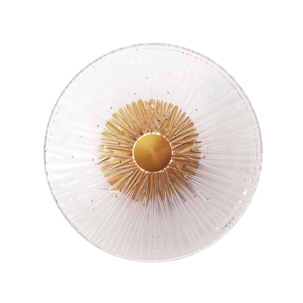 Maxlight Allure - applique murale en saillie - Ø 28 x 11 cm - 5W LED inclus - or avec verre clair