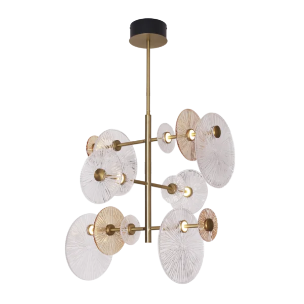 Maxlight Allure - lampe suspendue - Ø 60 x 105 cm - 14 x 3W LED inclus - or mat