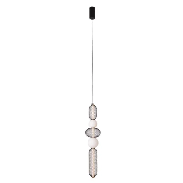 Maxlight Bora - lampe suspendue - Ø 22 x 240 cm - 28W LED inclus - noir et or
