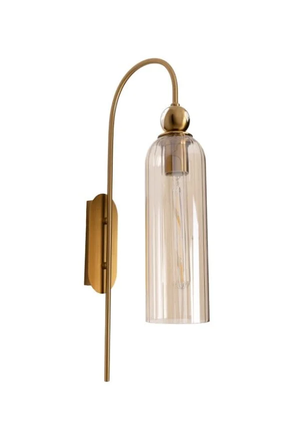 Maxlight Campanila - applique en saillie - 22 x 56 cm - laiton et verre ambré