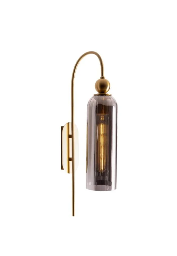Maxlight Campanila - applique en saillie - 22 x 56 cm - laiton et verre fumé