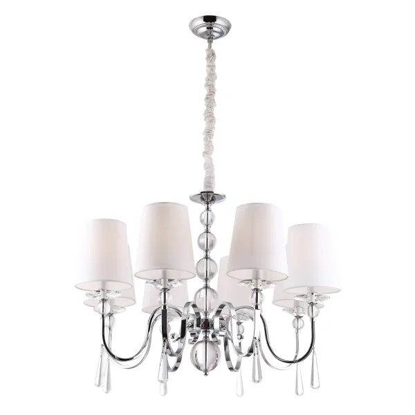 Maxlight Charlotte - lustre - Ø 75 x 130 cm - blanc et chrome