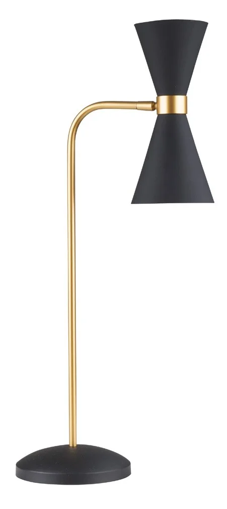 Maxlight Cornet - lampe de table - 67 cm - 2 x 5W LED inclus - noir et or