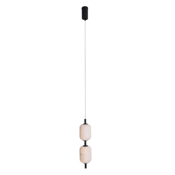 Maxlight Elena - lampe suspendue - Ø 12 x 220 cm - 8W LED dimmable inclus - noir et blanc