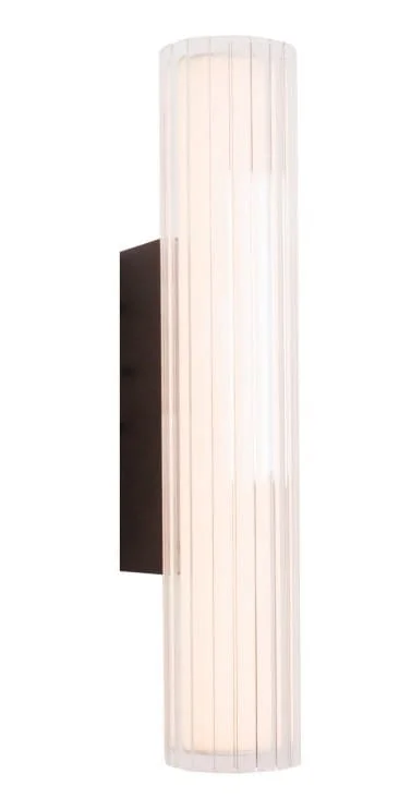 Maxlight Fayette - applique murale en saillie - 12 x 6 x 31 cm - 6W LED inclus - IP44 - noir