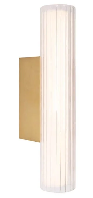 Maxlight Fayette - applique murale en saillie - 12 x 6 x 31 cm - 6W LED inclus - IP44 - or