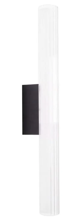 Maxlight Fayette - applique murale en saillie - 12 x 6 x 61 cm - 12W LED inclus - IP44 - noir
