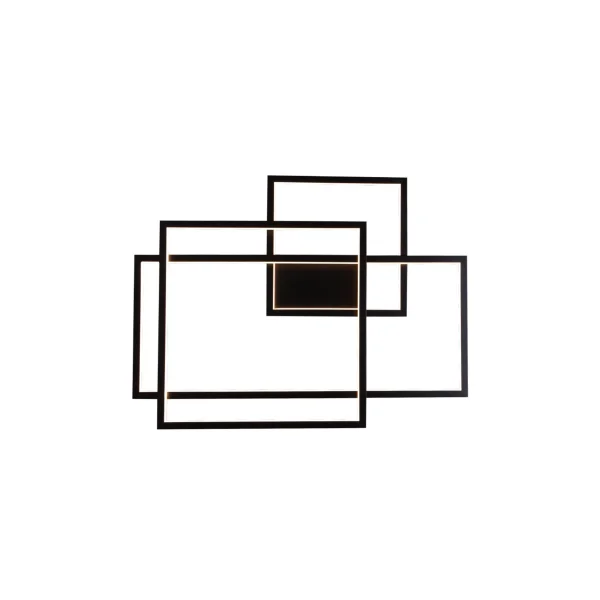 Maxlight Geometric - applique murale - 70 x 9 x 54 cm - 45W LED dimmable inclus - noir