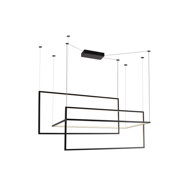 Maxlight Geometric - lampe suspendue - 145 x 180 cm - 80W LED dimmable inclus - noir