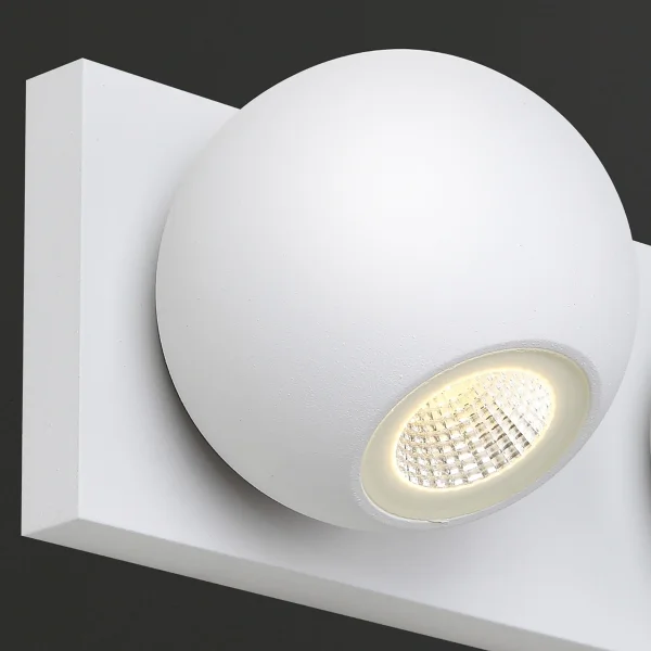 Maxlight Goal - applique murale - 20 x 10 x 8 cm - 2 x 4W LED inclus - IP54 - blanc