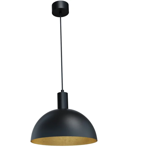 Maxlight Luisant - lampe suspendue - Ø 30 x 150 cm - noir et or