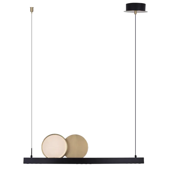Maxlight Momo - lampe suspendue - 90 x 16 x 150 cm - 35W LED inclus - noir et or