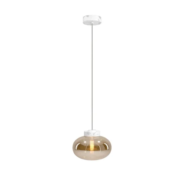 Maxlight Moonstone - lampe suspendue - Ø 45 x 150 cm - verre ambré et blanc